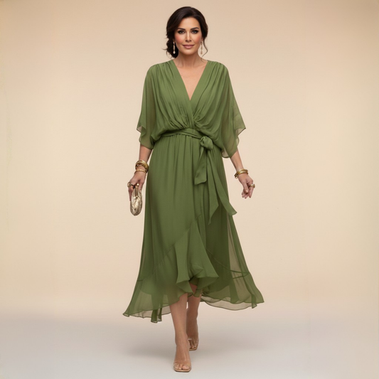 Monica | Chiffon dress with a V-neck