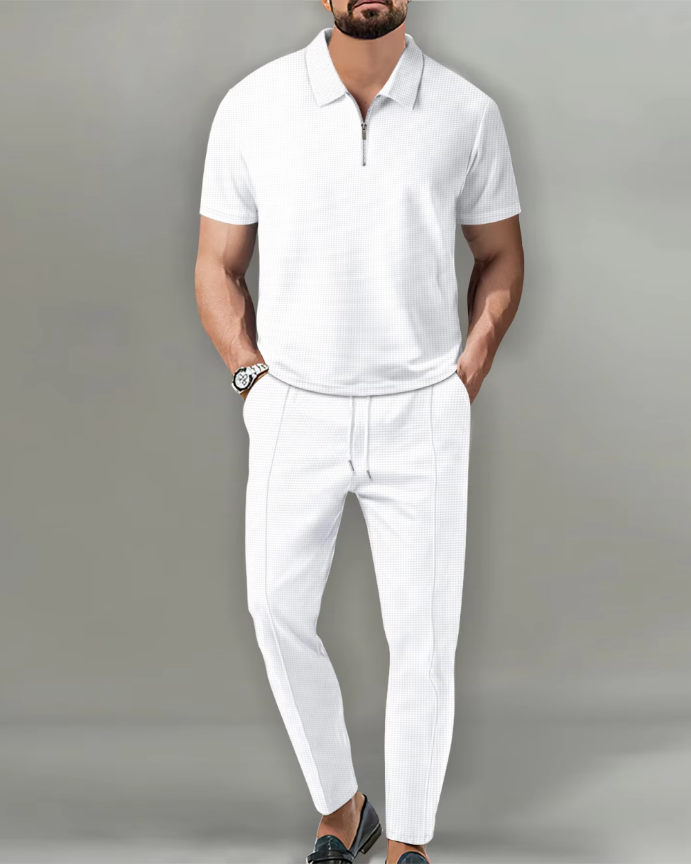 2-Piece Zip Polo Set