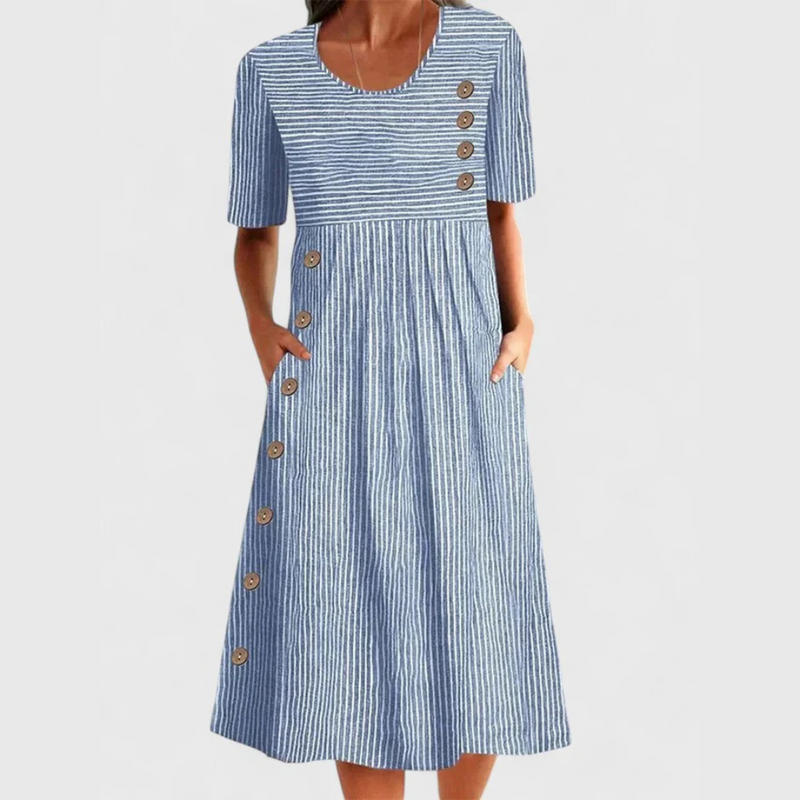 Rebecca | Comfortable Striped Midi Dress