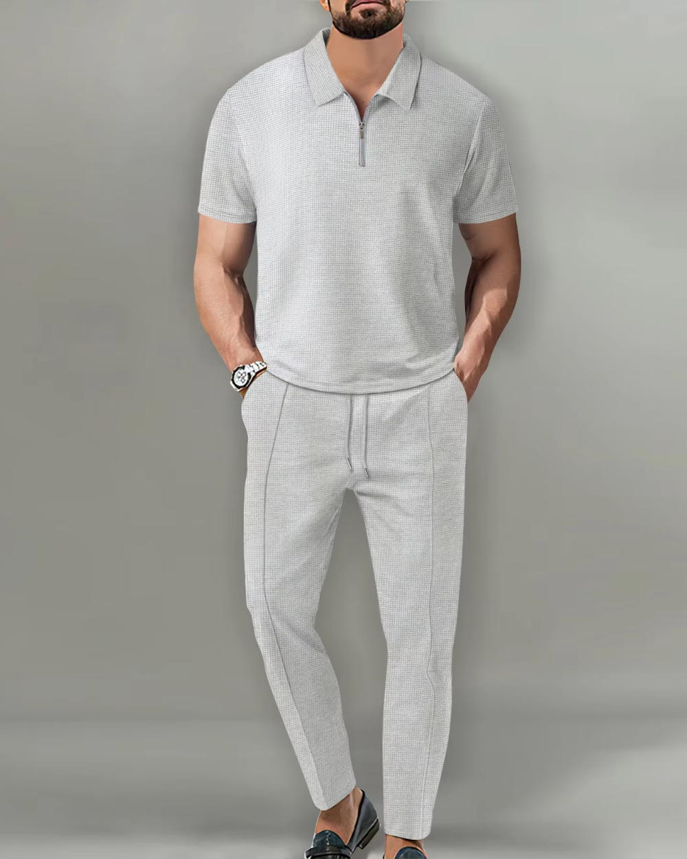 2-Piece Zip Polo Set