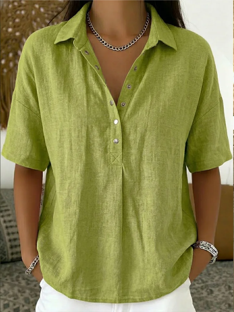 Molly & Lilly Dublin® | Blouse with Collar and Button Detail