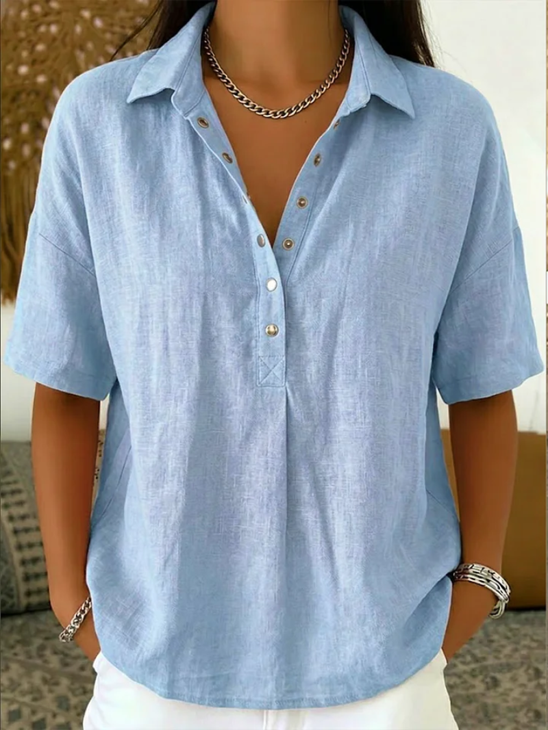 Molly & Lilly Dublin® | Blouse with Collar and Button Detail