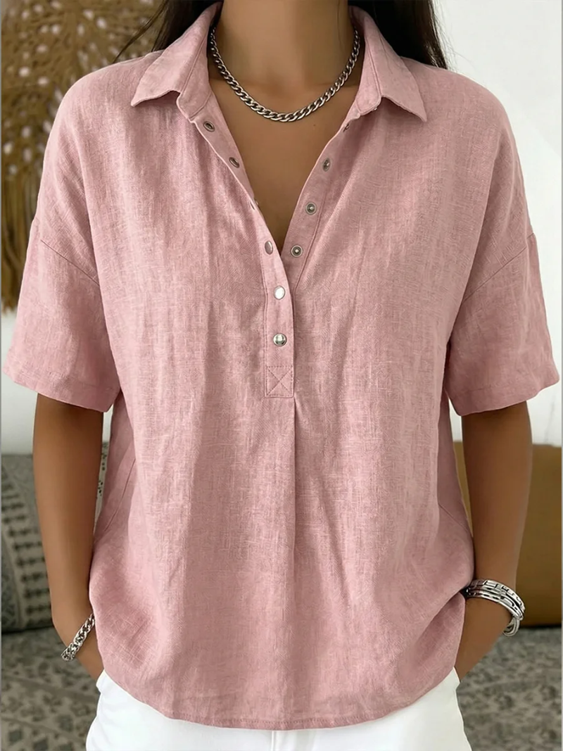 Molly & Lilly Dublin® | Blouse with Collar and Button Detail