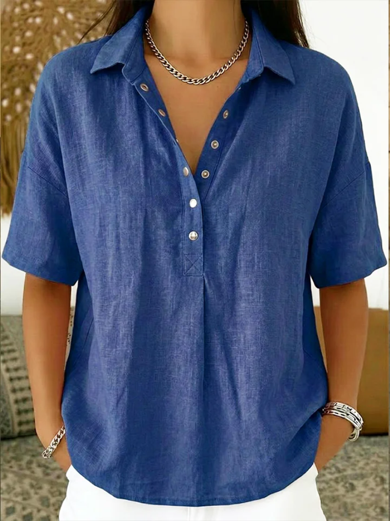 Molly & Lilly Dublin® | Blouse with Collar and Button Detail