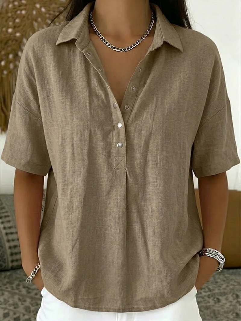 Molly & Lilly Dublin® | Blouse with Collar and Button Detail