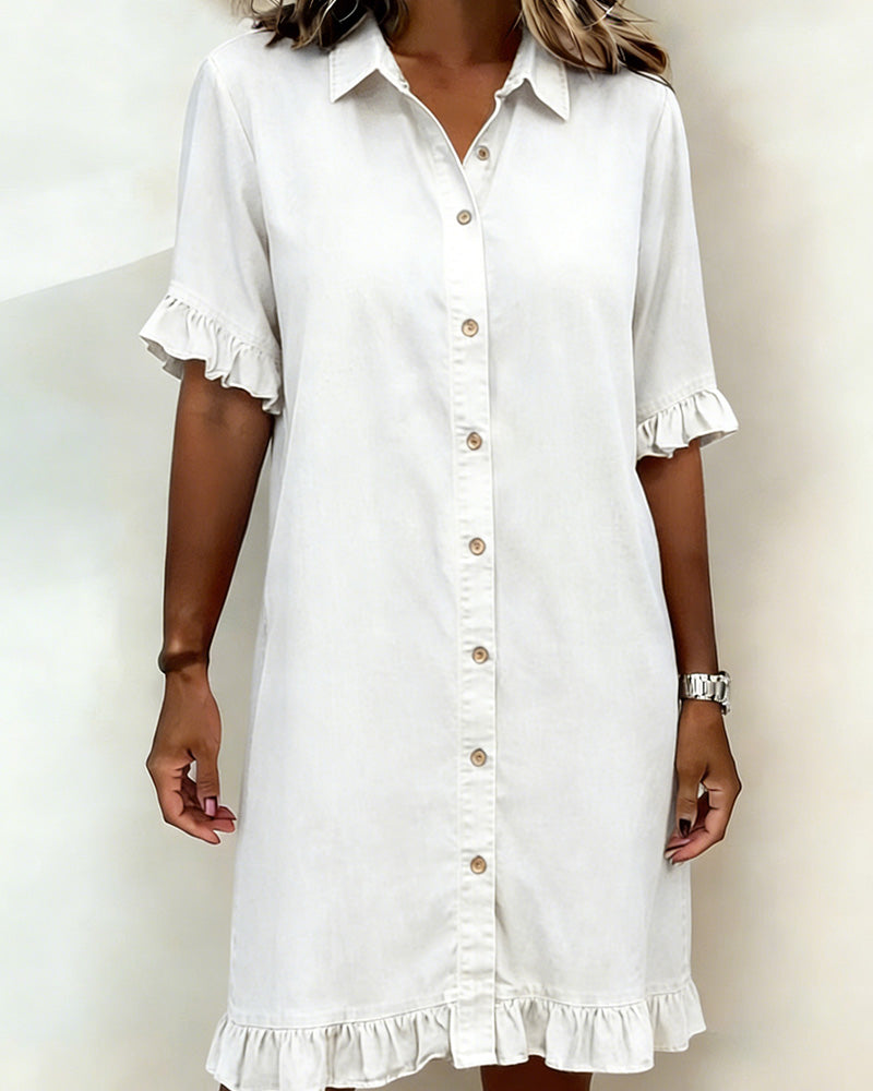 Molly & Lilly Dublin ® | Comfortable Denim Dress with Flattering Pleating