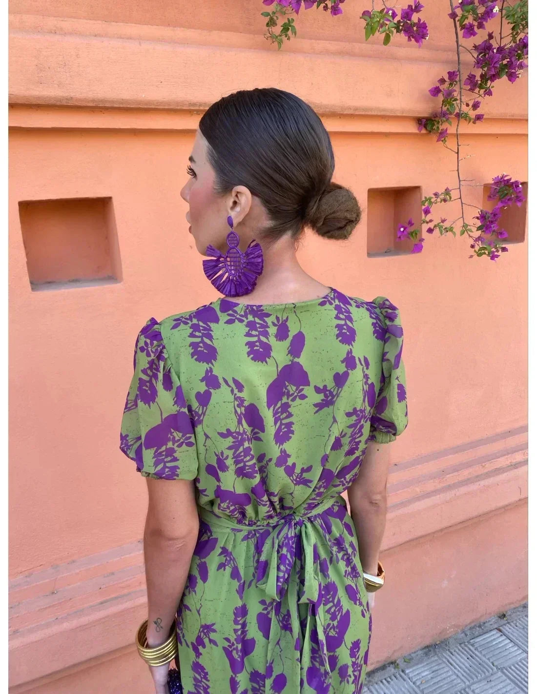 Vela | Midi Dress with Twisted Print