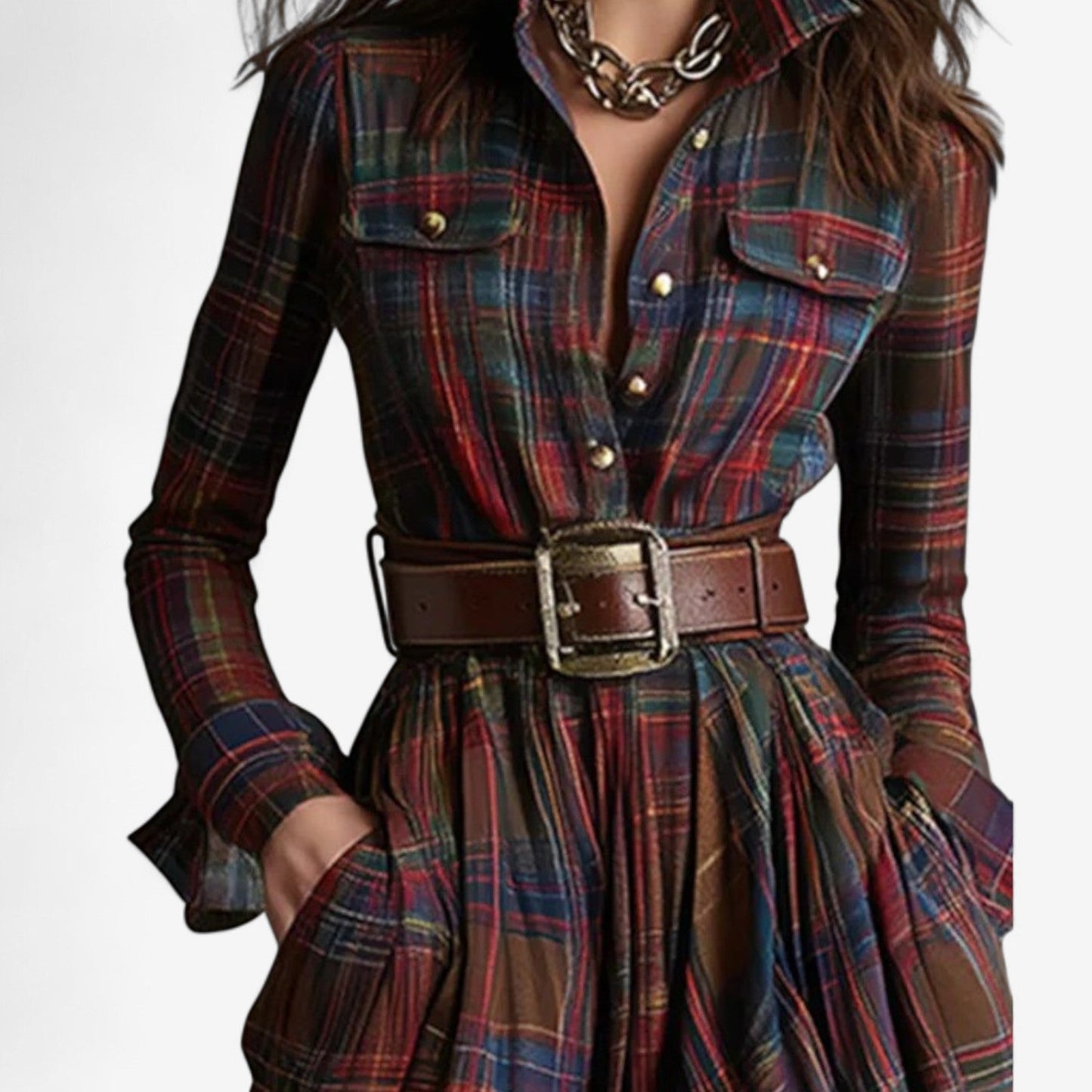 Abigail | Maxi Dress with Timeless Check Pattern