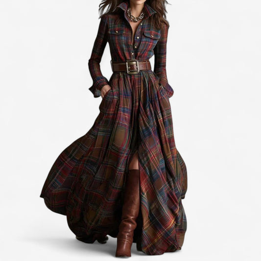 Abigail | Maxi Dress with Timeless Check Pattern