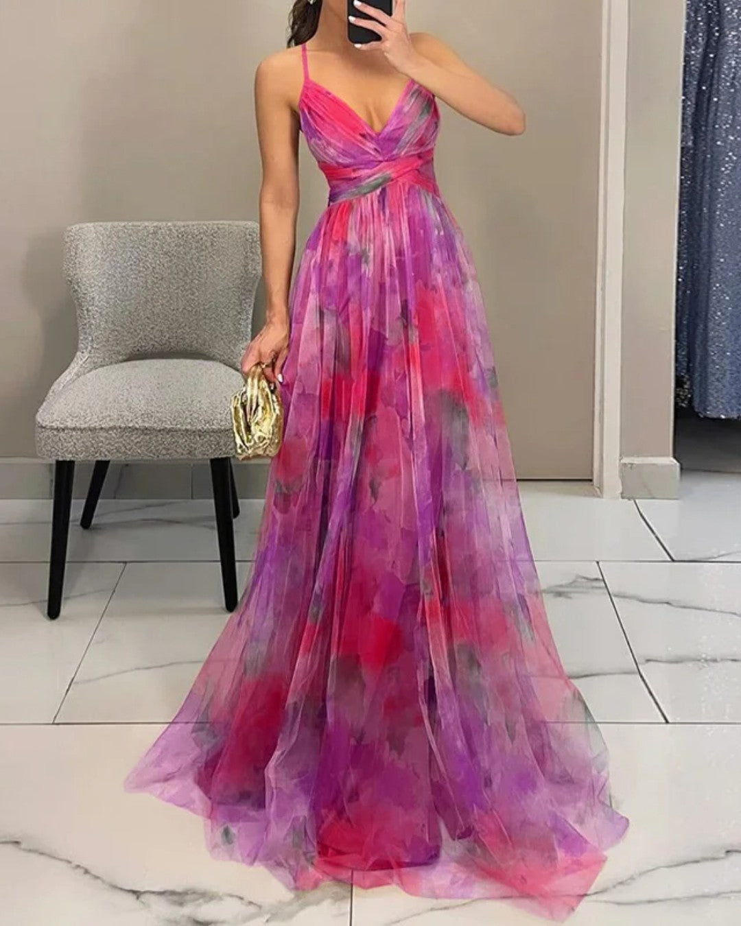 Maeve | Long Floral Print Dress