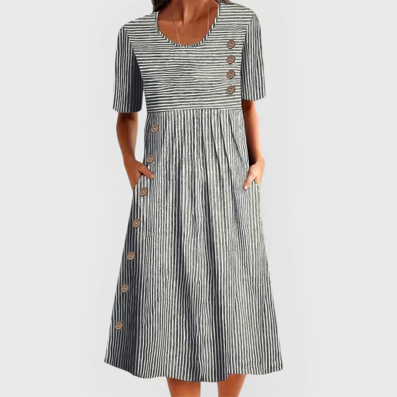 Rebecca | Comfortable Striped Midi Dress