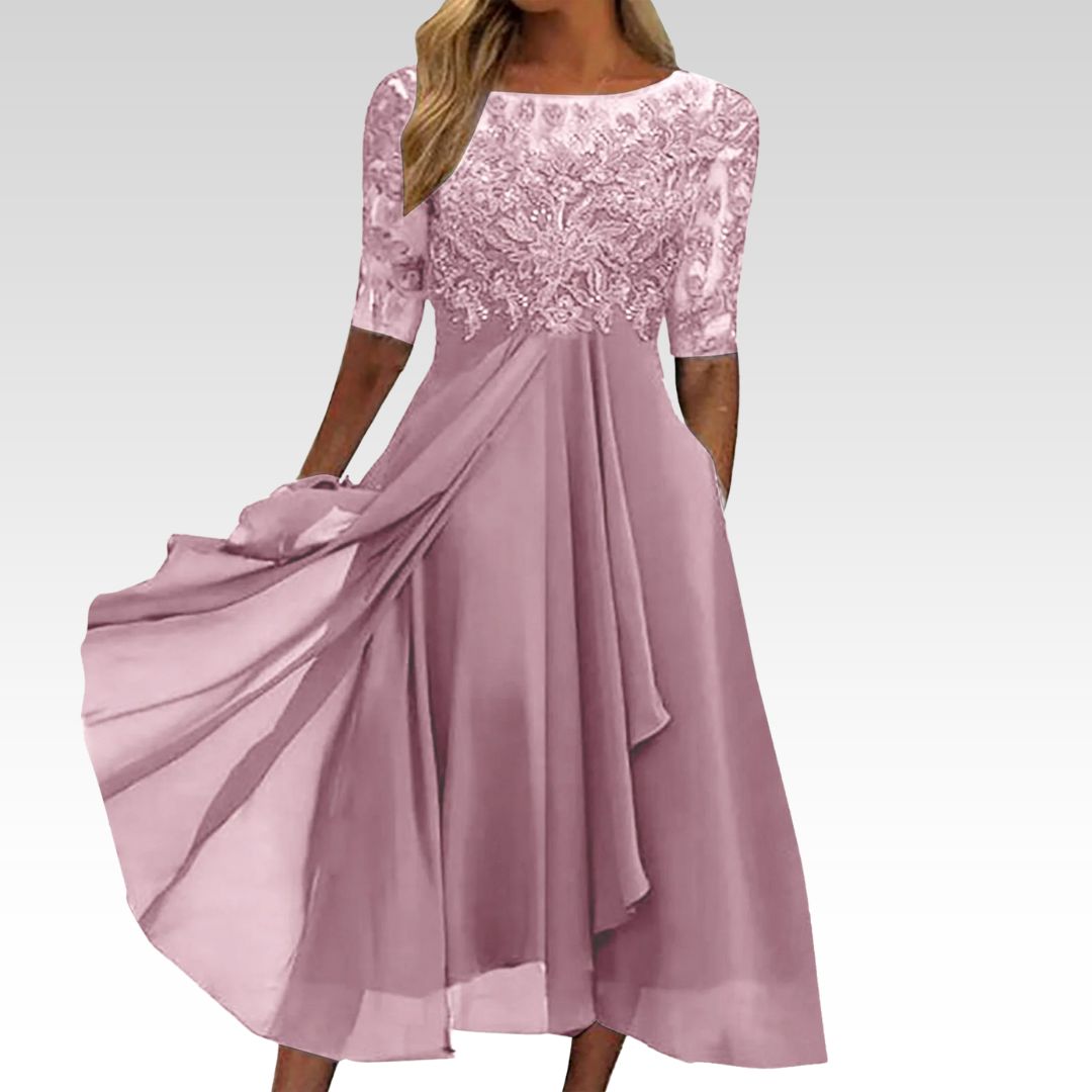 Rose™ | The Flattering Lace Midi Dress
