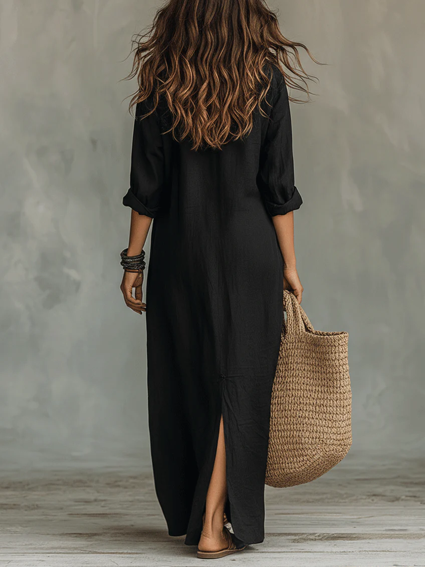 Selina™ | Long button-up dress