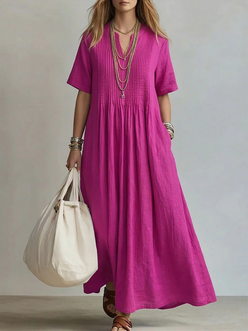 Maira - Soft-Touch V-Neck Maxi Dress