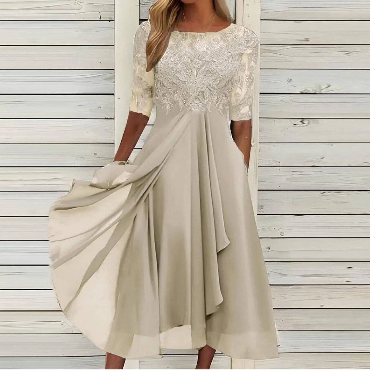 Rose™ | The Flattering Lace Midi Dress