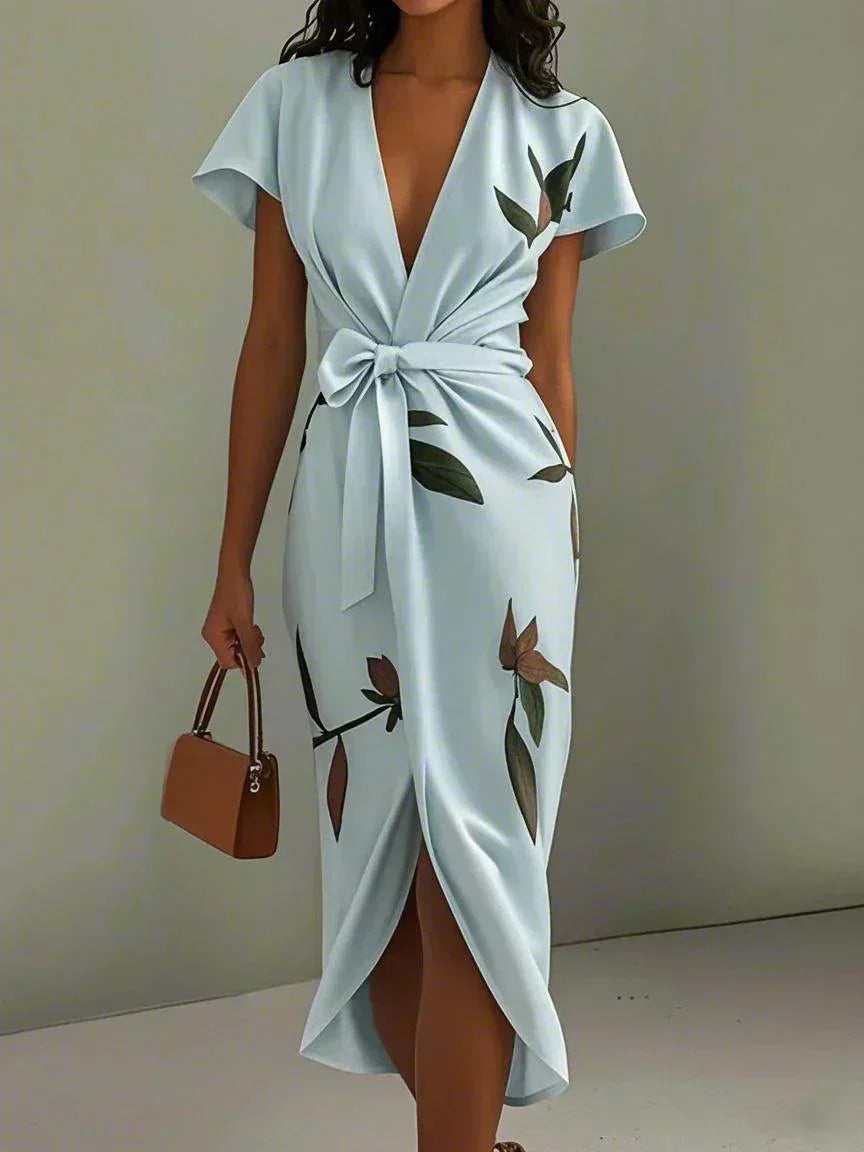 Elin | Elegant Wrap Dress with Floral Print